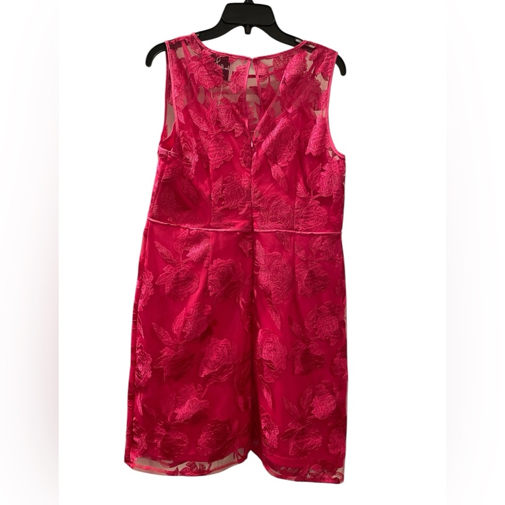 Sam Edelman Embroidered Sleeveless Hot Pink Sheath Dress Size 12 NWT - Picture 5 of 10
